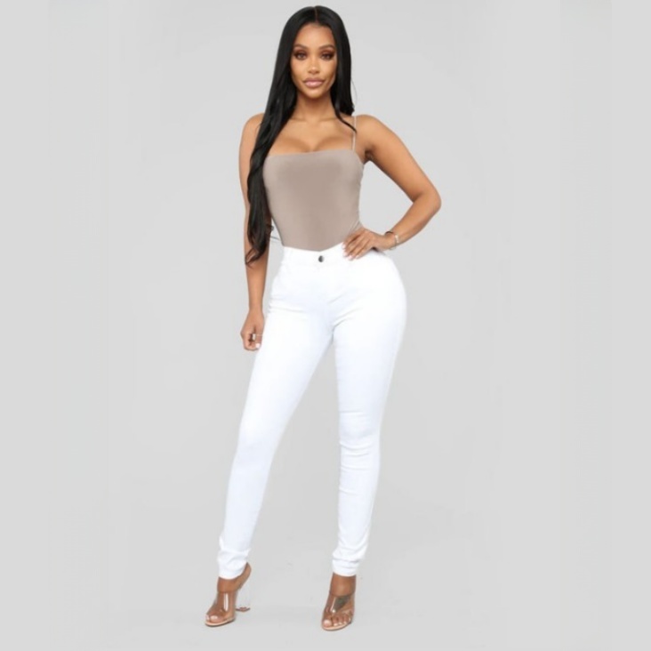 Womens Stretch Denim High-Waisted Skinny Jeans